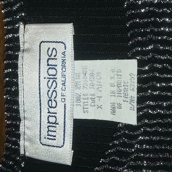 Impressions Black and White Striped Blouse - Picture 3 of 4